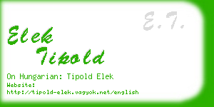 elek tipold business card